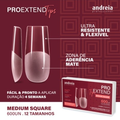 Tips Unhas PRO Extend Medium Square Andreia