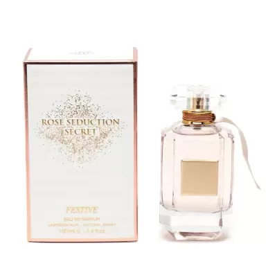 Frasco e embalagem de perfume Rose Seduction Secret Festive