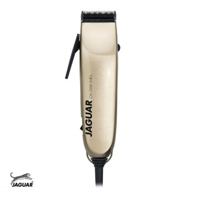 Máquina de cortar cabelo dourada e preta JAGUAR modelo CM 2000 SE/E