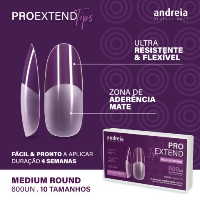 Tips Unhas PRO Extend Medium Round Andreia