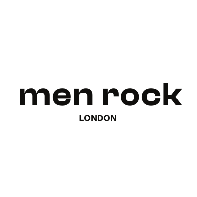 Logótipo da marca men rock LONDON preto sobre fundo branco