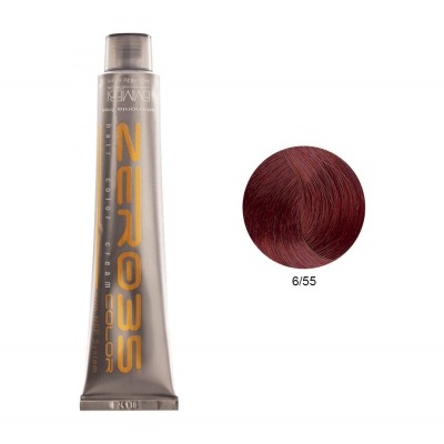 Coloração Sem Amoníaco 100ml - 6/55 Loiro Escuro Mogno Intenso - Zero35 - Emmebi