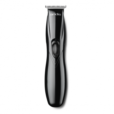 Aparelho de barbear elétrico preto com lâmina metálica e botão central