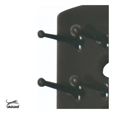 Gancho preto de parede com quatro pontas arredondadas e logótipo Jaguar