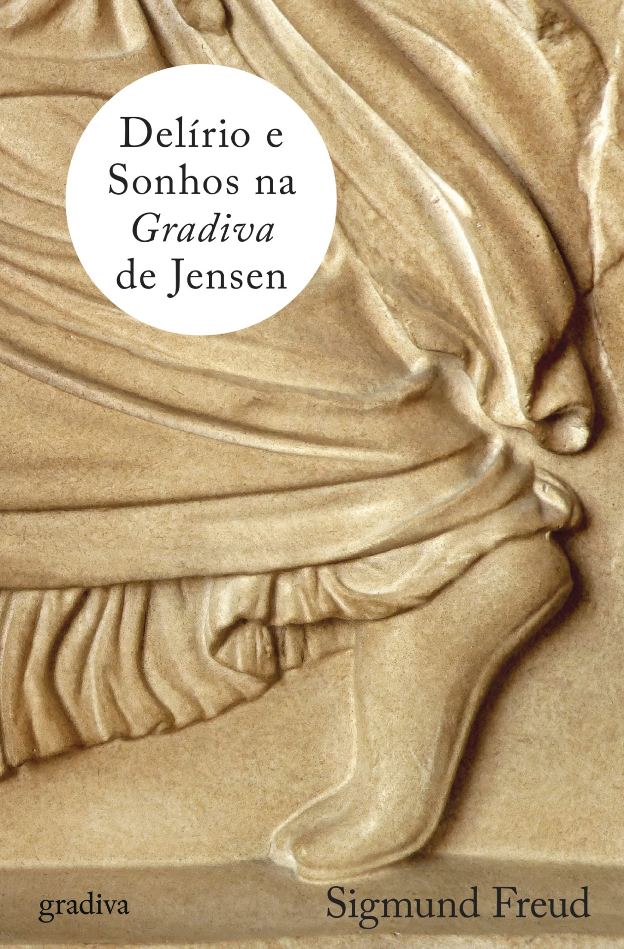 Delírio e Sonhos na Gradiva de Jensen Capa de livro com relevo bege e texto