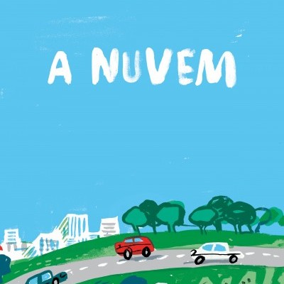 Capa de livro azul com carros numa estrada e árvores, texto branco