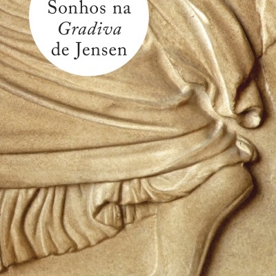 Capa de livro com relevo bege e texto