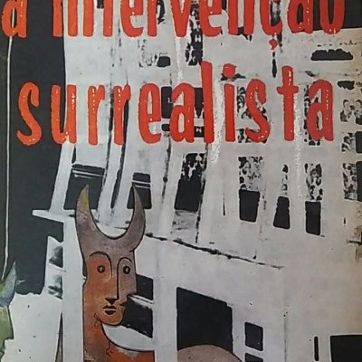 Capa de livro com título vermelho e ilustração abstrata de animais e formas geométricas