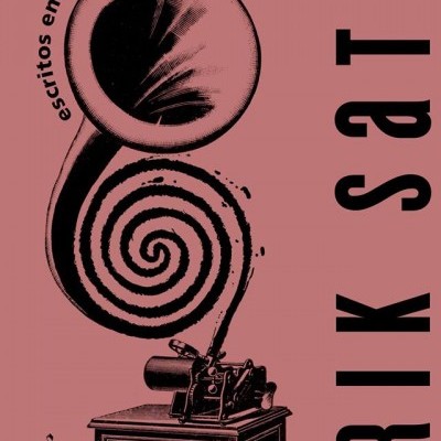 Capa de livro com ilustração de gramofone e textos em português.