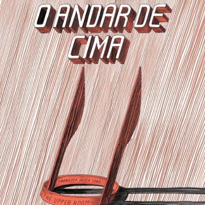 Capa de livro com título 'O ANDAR DE CIMA' e ilustração de pegada e cinto