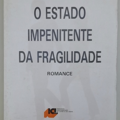 Capa branca de livro 'O ESTADO IMPENITENTE DA FRAGILIDADE' romance de G. T. DIDIAL