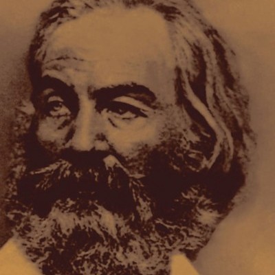 Capa de livro com retrato de Walt Whitman e títulos