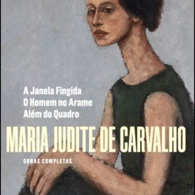 Capa de livro com pintura de mulher e texto editorial