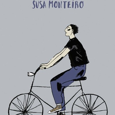 Capa de livro com título BEJA e ilustração de homem numa bicicleta
