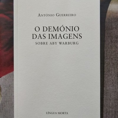Livro branco com título e autor em letras pretas colocado sobre páginas coloridas.