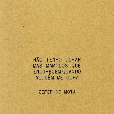 Não tenho olhar mas mamilos que endurecem quando alguém me olha