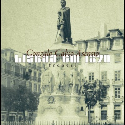 Capa de livro com estátua histórica em Lisboa e textos de título e autor
