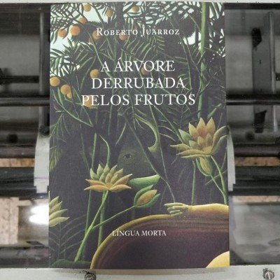 Capa de livro com plantas e flores em tons verdes e amarelos