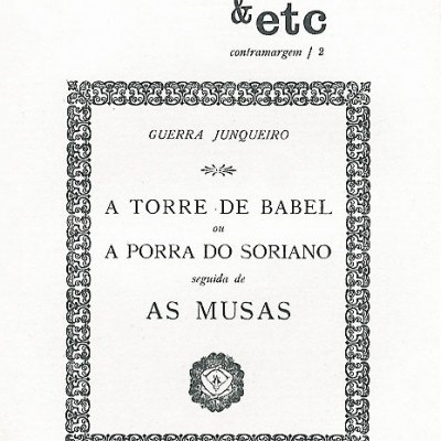 Página de título de livro com texto preto em fundo branco e moldura decorativa preta