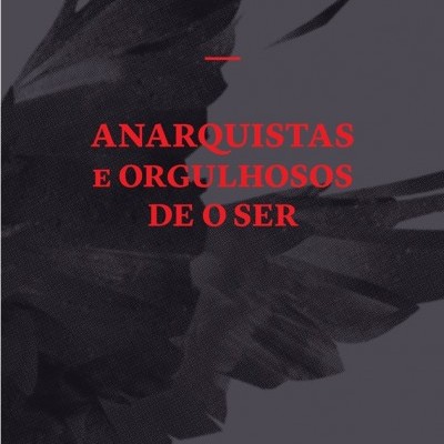 Capa de livro com asas de pássaro pretas e texto vermelho
