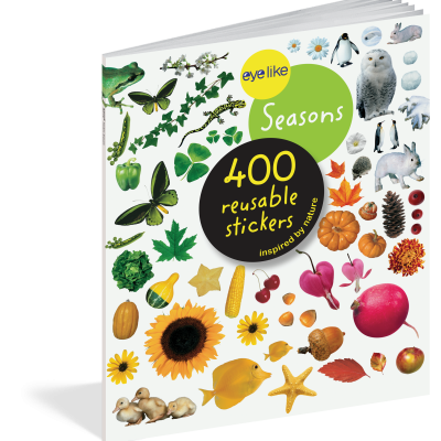 Capa de livro com adesivos reutilizáveis sobre a natureza