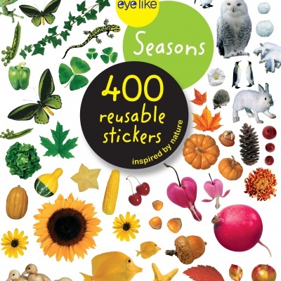 Pacote de autocolantes reutilizáveis com temas da natureza