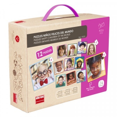 Set 12 Puzzles Crianças Felizes
