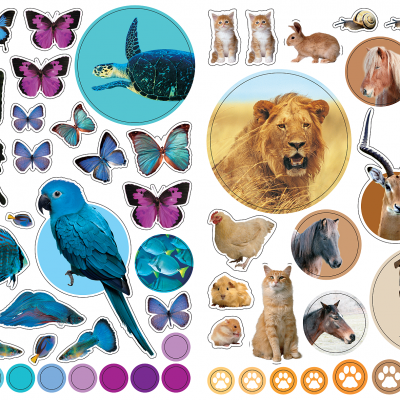 Autocolantes Reutilizáveis - Animais