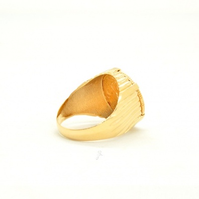 Anel de Ouro com Moeda de Meia Libra