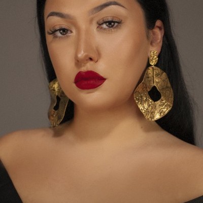 Brincos donuts ondas em prata 925 com banho de ouro B1181 DV