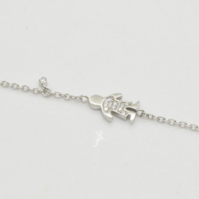Pulseira menino, Prata 925 com zircónicas
