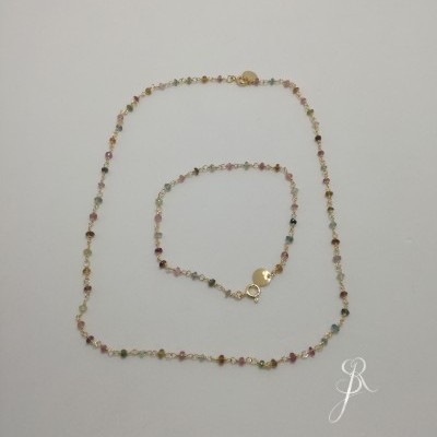 Conjunto Colar e Pulseira Turmalinas (C1139 DV / P1138 DV)