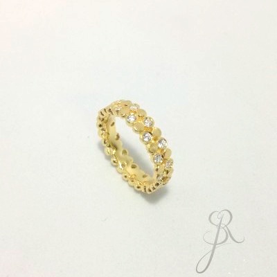 Aliança Prata 925 com zircónias e banho de ródio 165A14 R