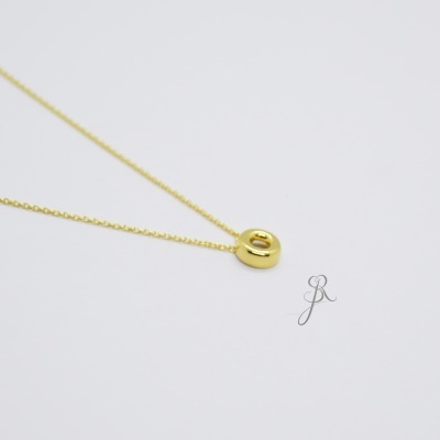 Colar donuts prata 925 com banho de ouro C1187 DV