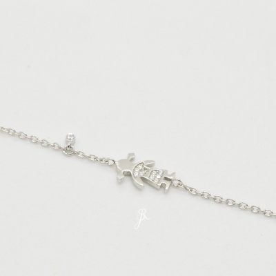Pulseira menina, prata 925 com zircónicas