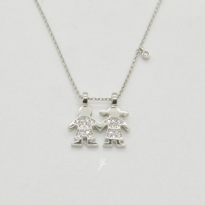 Fio casal de meninos Prata 925 com zircónicas