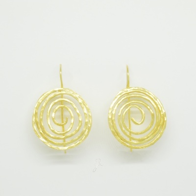 Brincos espiral em prata 925 com banho de ouro B925 DV