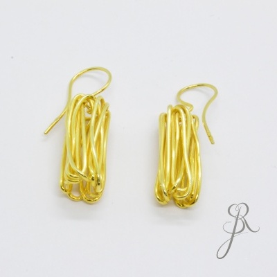 Brincos Prata 925 com banho de ouro B1130 DV