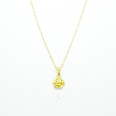 Colar de Prata 925 e flor com zircónica C1082 DV