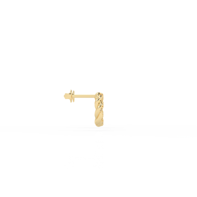 Brinco pequeno em ouro com design torcido