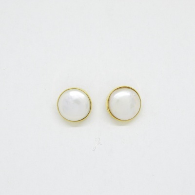 Brincos Prata 925 fecho ómega com pérolas barrocas 16mm B904 DV