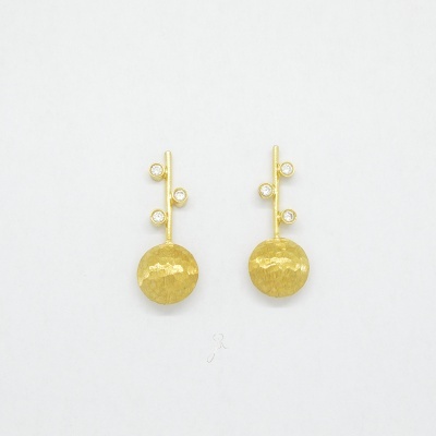 Brincos Prata 925 com banho de ouro 16B2013 DV