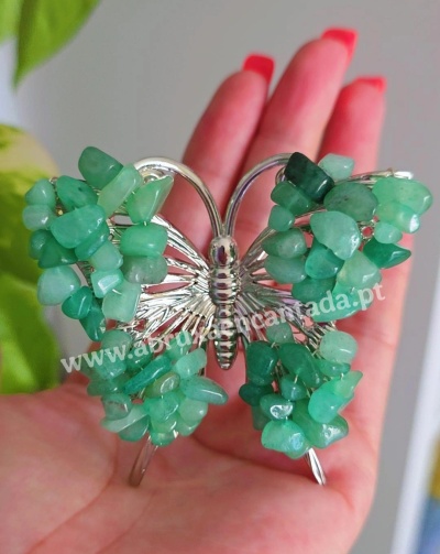 🦋 Borboleta de Cristais – Aventurina Verde ✨CURA e ABERTURA de CAMINHOS