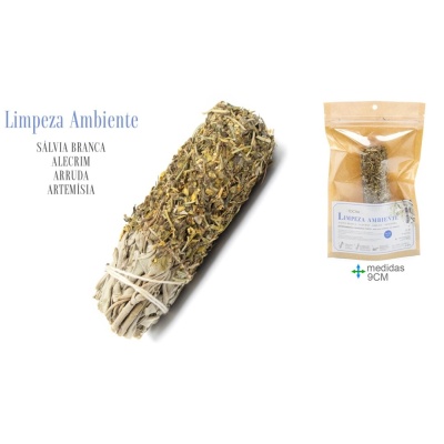 🌿 Tocha Limpeza de Ambientes – Sálvia, Alecrim, Arruda e Artemísia