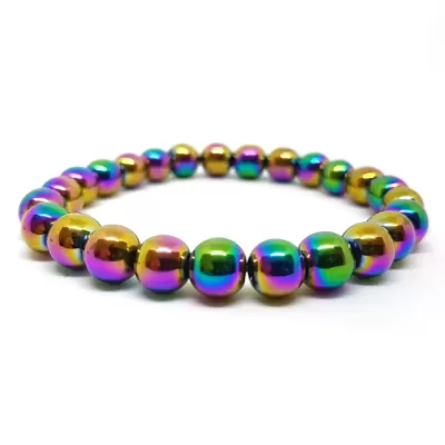 Pulseira : Hematita Arco-Íris