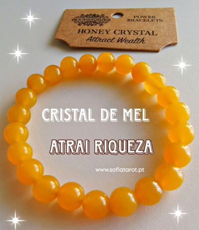 Pulseira : CRISTAL de MEL * ATRAI RIQUEZA e SORTE
