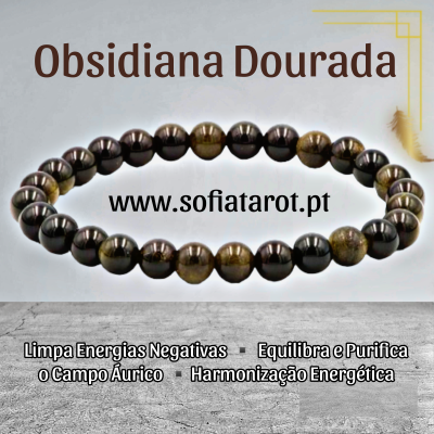 Pulseira : OBSIDIANA DOURADA