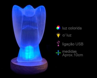 Candeeiro em Selenite _ Anjo da Guarda