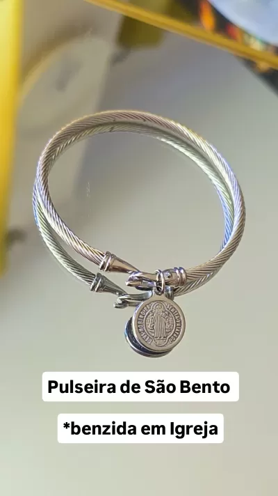 🛡️ Pulseira de São Bento — EM PRATEADO