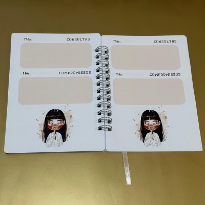 Planner semanal capa maleável "Viver é uma obra de arte. Pinte cada dia com a sua cor preferida"